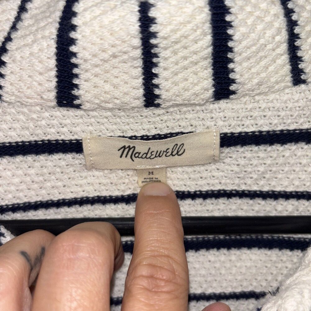 Womens Size M Madewell Striped Button Front Cardigan EUC - Picture 4 of 6